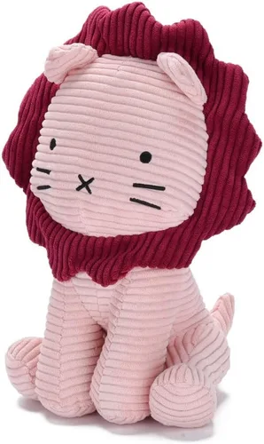 SILI FACTORY Peluche de pana de león (rosa) de 11 pulgadas para bebés, niños pequeños, niños y adultos, juguete adorable hecho de material de