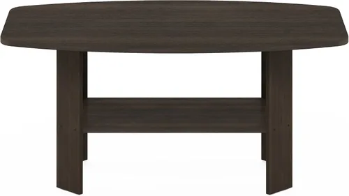 Miniatura 8 de Mesa de centro de diseño simple Furinno 11179GYW/BK, Material Reciclado, Café Oscuro Marrón oscuro