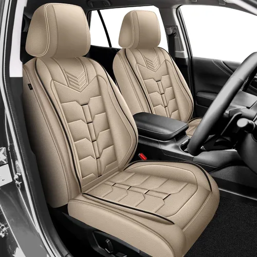 Miniatura 11 de IKABEVEM Fundas de asiento para Nissan Pathfinder 2011-2024 2025 2026, 2 piezas, fundas de asiento delantero de automóvil, de piel sintética