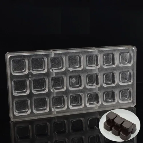 Miniatura 3 de Grainrain - Molde de chocolate cuadrado de policarbonato, molde de barra de chocolate, herramientas para dulces y pastelería, plástico duro 5