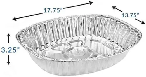 Miniatura 5 de Sartén ovalada desechable para asar pavos, extra grandes, papel de aluminio resistente, forma ovalada profunda para pollo, carne, pechuga, asado