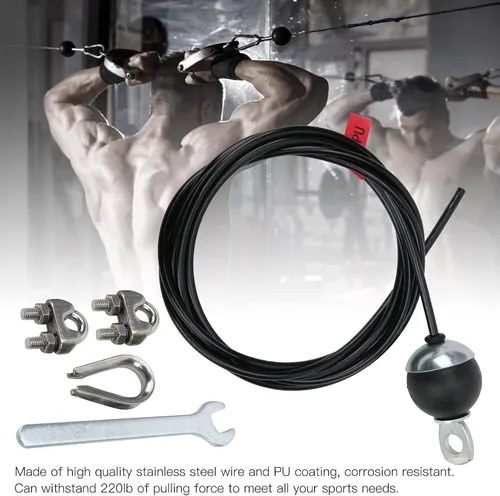 Miniatura 3 de Cable de gimnasio ajustable Cable de fitness Cuerda de alambre de acero para gimnasio en casa Sistema de polea de fitness
