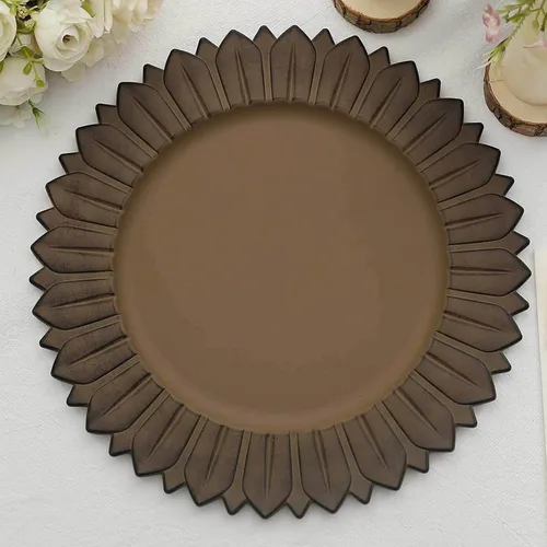 Miniatura 10 de Efavormart Paquete de 6 Platos Cargadores de Cena de Plástico de Girasol Amarillo Mostaza Mate de 13", Bandejas Redondas Desechables para Servir