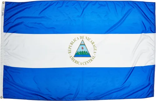 Miniatura 5 de Annin Flagmakers Bandera de Nicaragua fabricada en Estados Unidos según las especificaciones oficiales de diseño de las Naciones Unidas, 2 x 3 pies