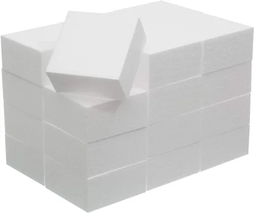 Crafare Bloques de espuma para manualidades de 4 x 4 x 2 pulgadas, paquete de 24 ladrillos de poliestireno para artes y manualidades, proyectos