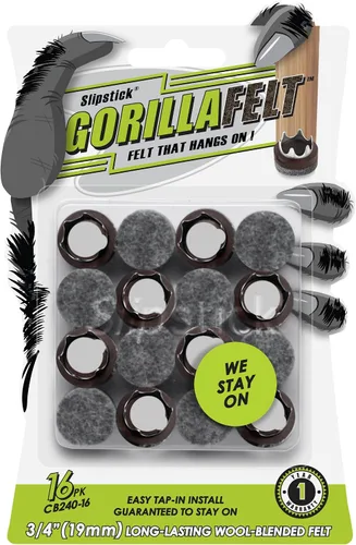 Miniatura 14 de GorillaFelt CB270 - Protectores de piso para muebles (juego de 4) almohadillas de fieltro para muebles con tapa garantizadas para permanecer