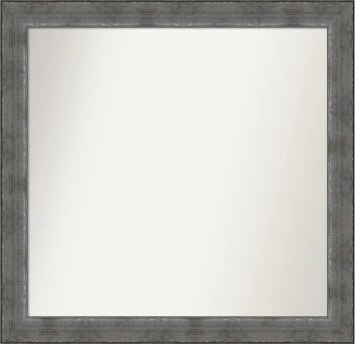 Miniatura 17 de Amanti Art Espejo de baño plateado para sobre el fregadero, 24 x 24 pulgadas, espejo cuadrado de peltre forjado a medida, marco de madera casual