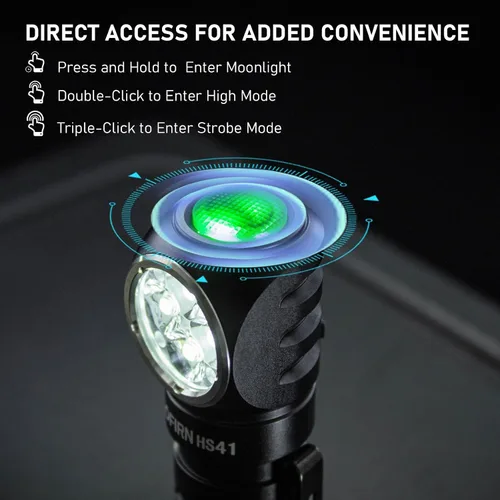 Miniatura 6 de 4000 lúmenes Linterna de cabeza recargable, lámpara de cabeza Sofirn HS41 LED EDC con base magnética, resistencia al agua IP68, luz de cabeza