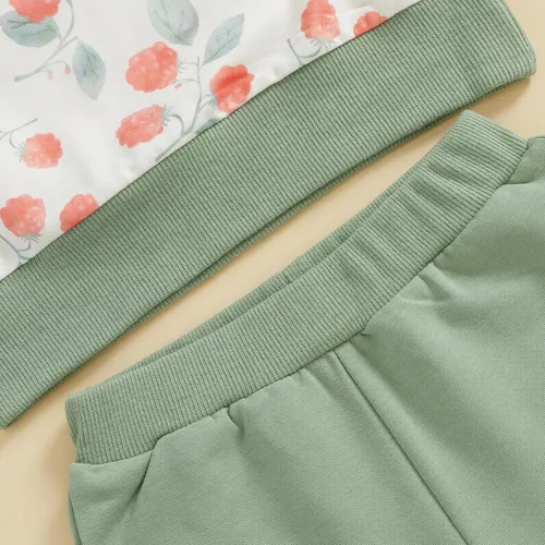 Miniatura 21 de Kaipiclos Ropa occidental para bebé niña, con lindo estampado con volantes, manga larga, pantalones para otoño e invierno, trajes de vaquera