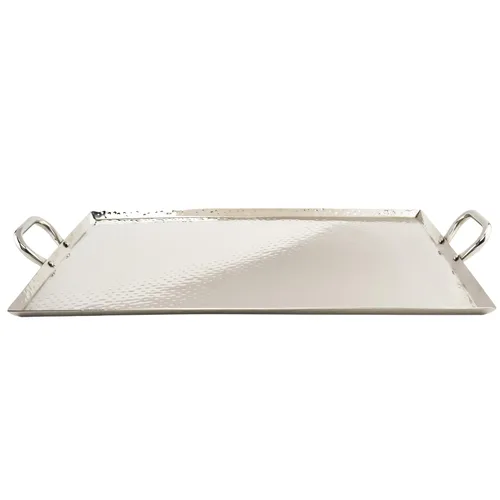 Miniatura 7 de G.E.T. SSTPD-1612-ANT - Bandeja otomana de metal resistente con asas, 16 x 12 pulgadas, bronce martillado