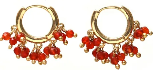 Miniatura 14 de Gempires Aretes de Cuentas de Piedras Preciosas Naturales de Cristal Ligeros Elegantes Hechos a Mano Joyería Hipoalergénica Chapada en Oro Diseño