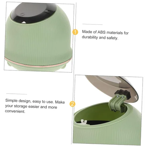 Miniatura 8 de Amosfun Mini bote de basura con tapa, compacto para escritorio, cocina, baño, dormitorio