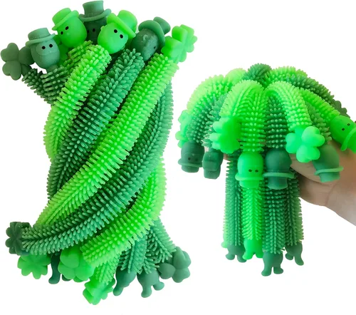 Paquete de 36 cuerdas elásticas para el día de San Patricio, juguetes sensoriales para personas con autismo, ideales para niños y niñas, bolsas de