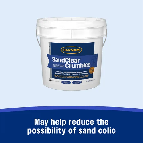 Miniatura 6 de Farnam SandClear Psyllium Crumbles Suplemento para caballos, ayuda a eliminar la arena del colon y apoya la salud digestiva, sabor a manzana/melaza