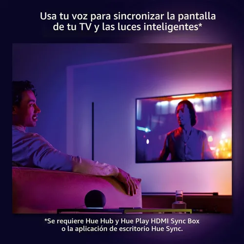 Miniatura 7 de Philips Hue - Tubo de luz LED inteligente grande, negro - Luz LED de cambio de color blanco y ambiente - 1 paquete - Sincronización con TV, música