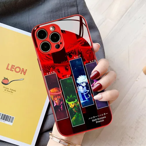 Miniatura 3 de HxH Gon Killua Kurapika - Funda para iPhone 14 Plus, diseño de manga anime, diseño de manga anime, color rojo templado a prueba de golpes