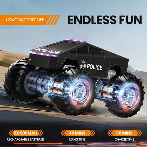 Miniatura 3 de Auto de Control Remoto Cyber Camión RC Juguete, 1:16 2.4GHz 4WD Todoterreno Anfibio Impermeable Camión Monstruo para Todo Terreno, Regalos