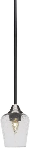 Miniatura 241 de Toltec Lighting Paramount - Mini colgante de 1 luz en acabado negro mate con cristal de arte perla de 7 pulgadas y estilo negro