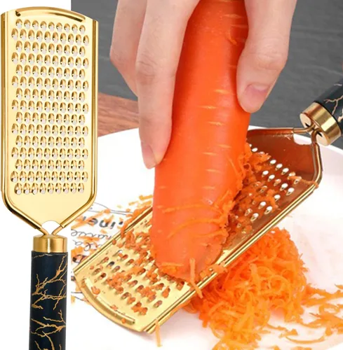 Miniatura 5 de Rallador de queso profesional, rallador de queso de acero inoxidable dorado de mano, rallador de manivela de mano, prácticos utensilios de cocina