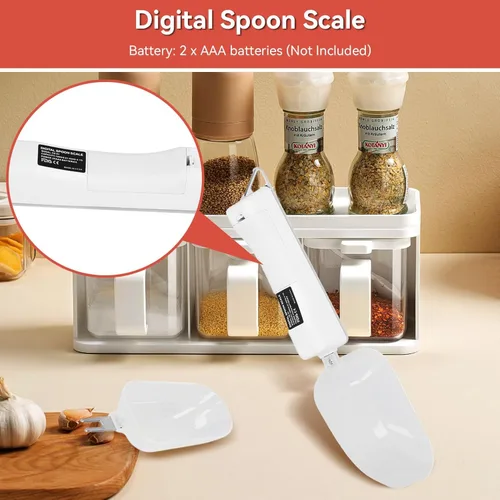 Miniatura 8 de Cuchara medidora digital, balanza digital de cuchara de comida de alta precisión, cuchara de medición de 17.64 oz/0.00 oz, cuchara electrónica
