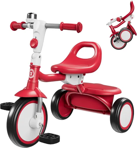 Miniatura 19 de besrey Triciclo para niños pequeños con campana, triciclo para niños de 18 meses a 5 años, triciclo para niños, bicicleta para niños de 1.5 a 5