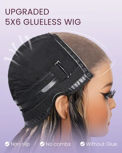 Miniatura 3 de Peluca Balayage Wear and Go sin pegamento, predepilada 12A, densidad del 220%, encaje frontal, peluca de cabello humano 6x5, precortada, pelucas