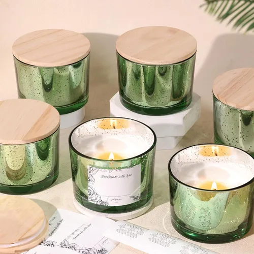 Miniatura 12 de Simeitol Tarros de Vela Transparentes de 16 OZ para Hacer Velas 6 Piezas, Tarro de Vela de Vidrio con Tapas Herméticas de Bambú - Tarros de Velas