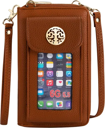Miniatura 7 de Crossbody - Monedero para teléfono celular para mujer, monedero con soporte de muñeca para teléfono