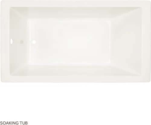 Miniatura 2 de Signature Hardware 447029 Sitka - Bañera de acrílico de 66 pulgadas con orificio de desbordamiento preperforado, color blanco