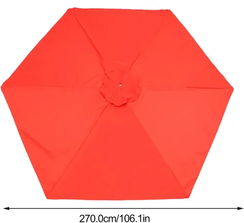 Miniatura 2 de BESPORTBLE Toldo de repuesto para sombrilla de patio de 8.85 pies, toldo fuerte y grueso, 6 varillas de repuesto superior para exteriores