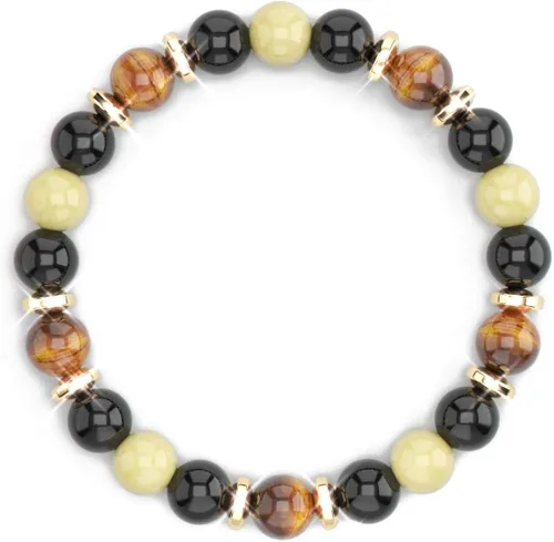 Confianza curativa Pulsera de citrino, pulsera de ojo de tigre, pulsera de riqueza de obsidiana negra Feng Shui para mujeres y hombres, espaciadores