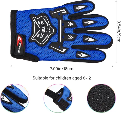 Miniatura 2 de Frienda Guantes de motocicleta para niños, guantes de carreras para deportes eléctricos, guantes de ciclismo sucio, guantes de ciclismo de invierno