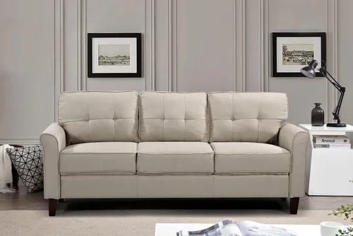Miniatura 7 de Container Furniture Direct Kouchouk - Muebles de sala de estar de terciopelo cómodos de tres plazas, sofá moderno de mediados de siglo, sofá biplaza