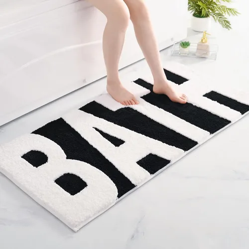 Miniatura 7 de Alfombras de baño beige, bonitas alfombras de baño antideslizantes, coloridas, gruesas, suaves, peludas, estéticas, superabsorbentes, para ducha, 16