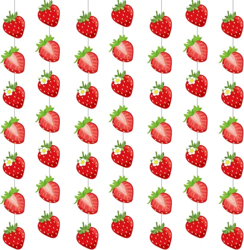 Miniatura 8 de Duraaamo Paquete de 8 pancartas para fiesta de frutas, guirnalda de papel de Twotti Frutti bailando Frutti, recortes colgantes de papel para verano