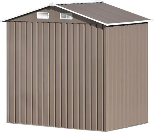 Miniatura 9 de Cobertizo de almacenamiento de 6 x 4 pies, cobertizos exteriores de metal y almacenamiento al aire libre de acero galvanizado con ventilación