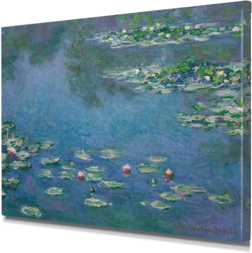 Miniatura 53 de IPIC - Reproducción artística de los lirios de agua de Claude Monet 1906, impresiones giclée coinciden con el marco dorado clásico, arte de pared