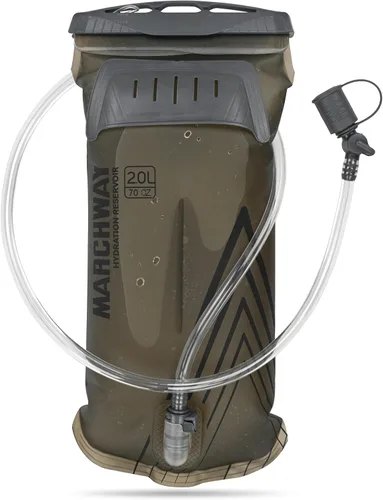 MARCHWAY Bolsa de hidratación ligera de TPU de 2L/3L para paquetes de hidratación, bolsa de depósito de agua de boca ancha con asa de transporte Gris