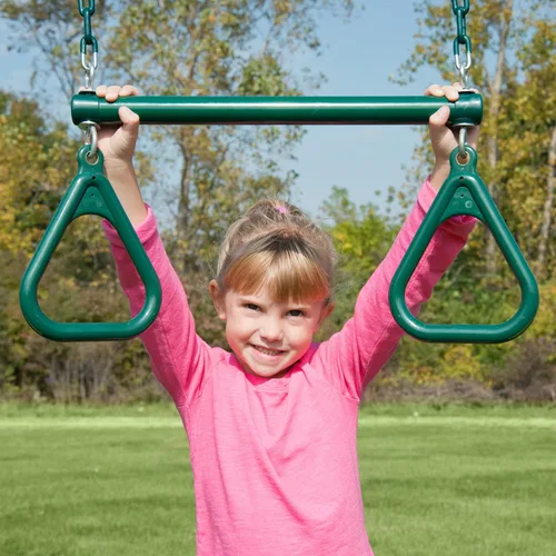 Miniatura 5 de Swing-N-Slide Combo de trapecio de anillo extra resistente, verde