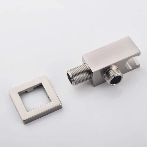 Miniatura 3 de Codo de suministro de pared con soporte de ducha de mano, conector de manguera de ducha cuadrado de latón G1/2, salida de agua de montaje en pared