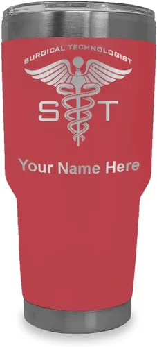 Miniatura 40 de LaserGram Vaso aislado al vacío de 20 onzas, ST Surgical Technologist, grabado personalizado incluido (gris)