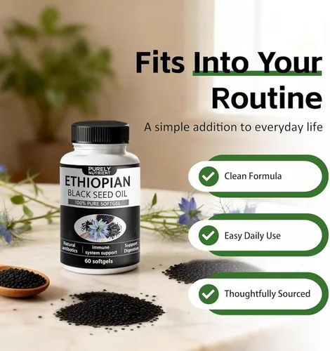 Miniatura 6 de Aceite de semilla negra etíope Purely Nutrient, aceite de semilla de comino negro prensado en frío puramente nutritivo, sin OMG, sin gluten, 60