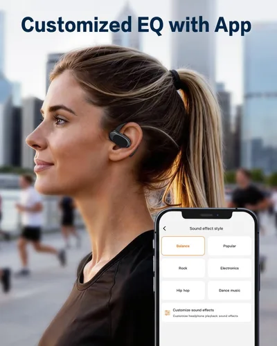 Miniatura 3 de O3 Auriculares inalámbricos de oreja abierta Bluetooth, potentes controladores de 0.51 pulgadas, ecualizador personalizado a través