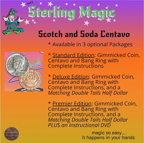 Miniatura 4 de Ted's Sterling Magic Scotch and Soda Centavo Genuine US Half Dollar Coin Trick (Edición Premier)