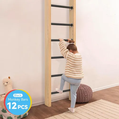 Miniatura 7 de Kit de Barras de Mono de 16.5 Pulgadas Peldaños de Escalera de Patio de Juegos para Patio Trasero Interior Exterior Niños Barras de Metal Juego