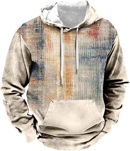 Miniatura 2 de Sudaderas con capucha para hombre, diseño azteca occidental, manga larga, con estampado étnico, con cordón y bolsillo