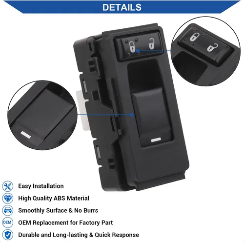 Miniatura 5 de Obaee Interruptor de ventana lateral del lado del pasajero Compatible con 2006-2017 Chrysler 200/300/Aspen/Cirrus/Sebring, Dodge