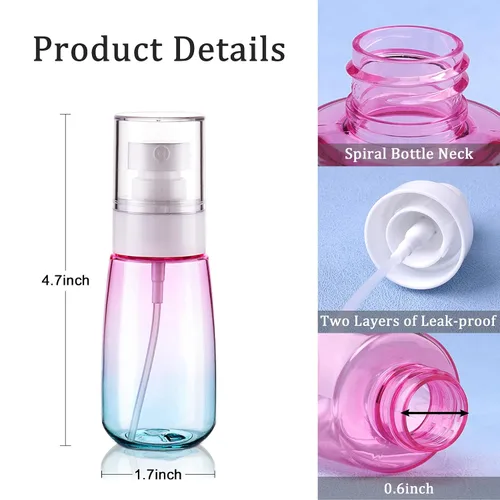 Miniatura 3 de Cosywell Botellas pulverizadoras de niebla fina aprobadas por la TSA de 2 onzas y 2.0 fl oz, paquete de 3 botellas de spray de viaje a prueba de 3