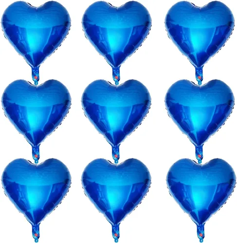 Miniatura 9 de Lovoir 10 globos de aluminio con forma de corazón azul bebé de 18 pulgadas, globos de amor para el día de San Valentín, cumpleaños, fiestas, bodas