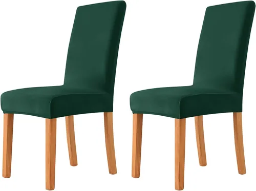 Miniatura 58 de Velvet Chair Covers Beige Gray, Stretch Dining Room Chair Covers 2 Pack, Super Fit Dining Chairs Slipcovers Spandex Washable Kitchen Parson Chair